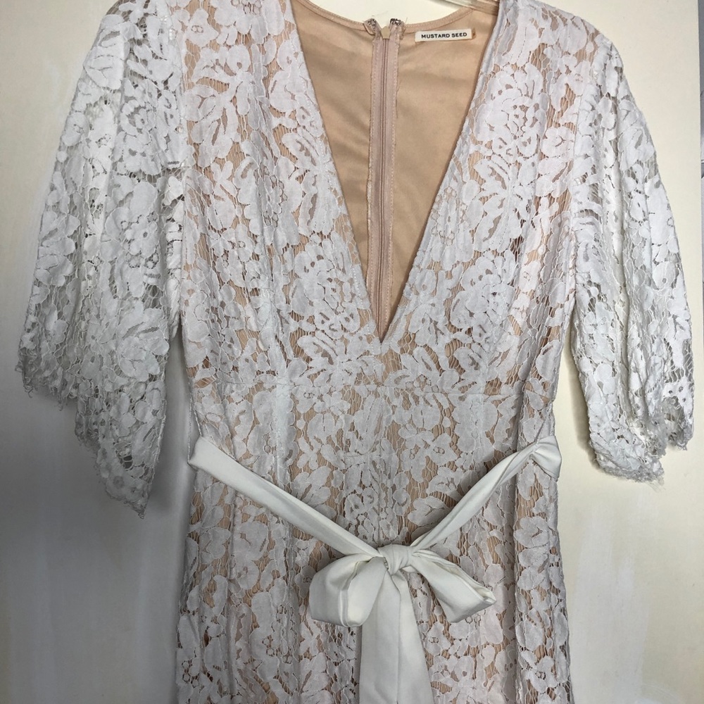 Boutique style white lace romper